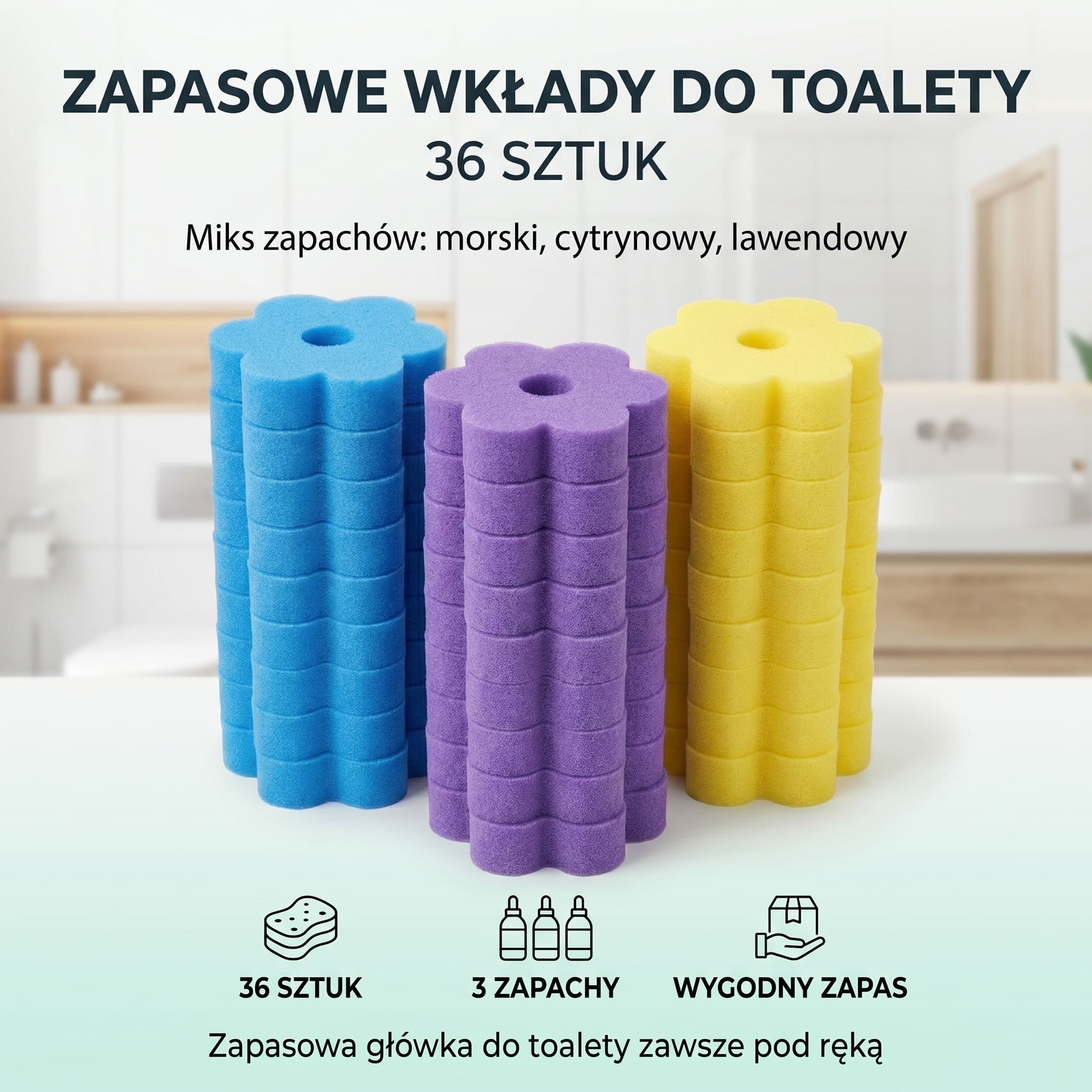 Zapasowe końcówki do szczotki do WC - 36 sztuk - obrazek 1